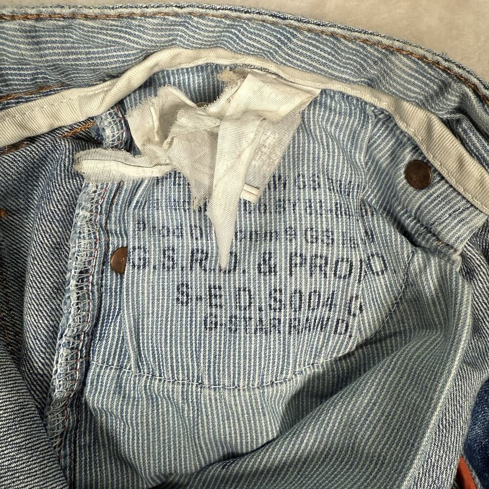 G-Star RAW Jeans GS 3301 Blue Low Rise Straight Button Fly Y2K Men's Size 34x32 - Picture 8 of 10